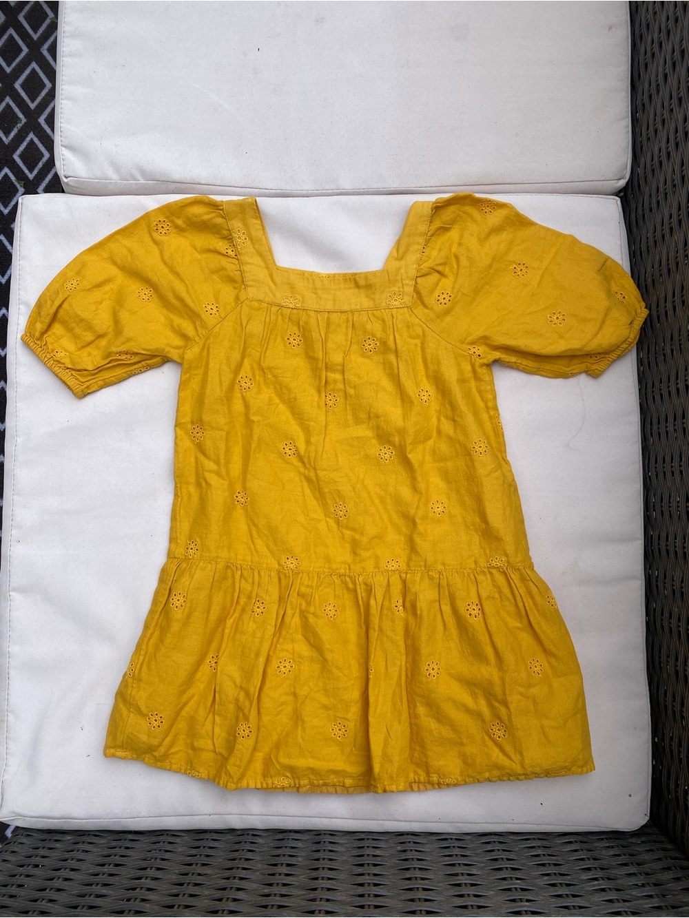 Cat & Jack Yellow Eyelet Peasant Dress